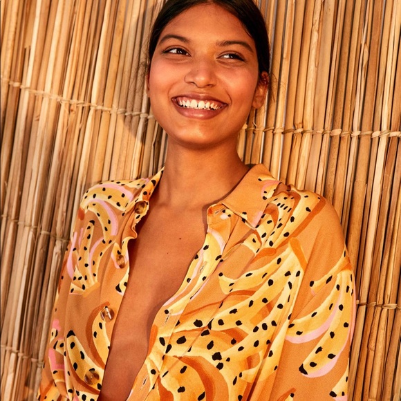 FARM Rio Brown and Pink Patterned Top - Picture 3 of 6